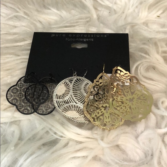 pure expressions Jewelry - Pure Expressions Set of Three Earrings pure expressions Jewelry - Pure Expressions Set of Three Earrings